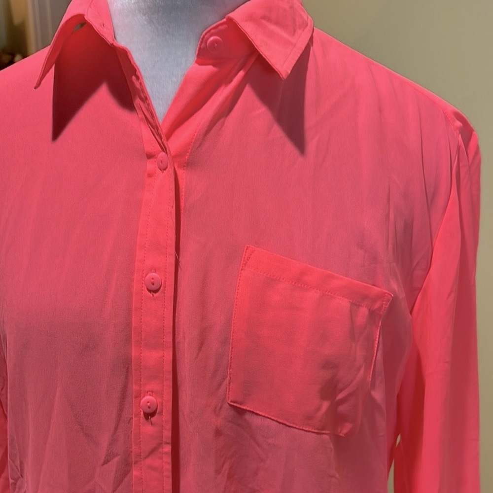 KUT From the Kloth Neon Orange Blouse S - Picture 4 of 10